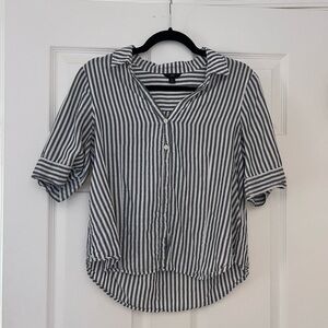 Madewell Striped Cotton Blouse - Small
